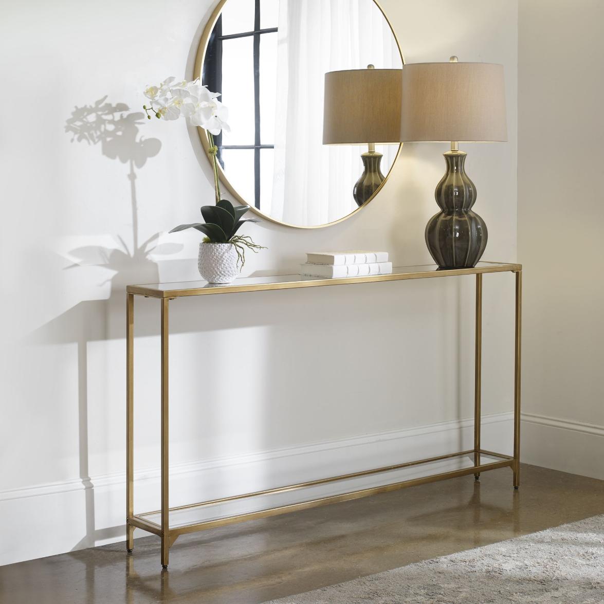 Slimline Console Gold Finish by Keiichi