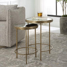 Occular Nesting Side Tables Brushed Gold by Keiichi