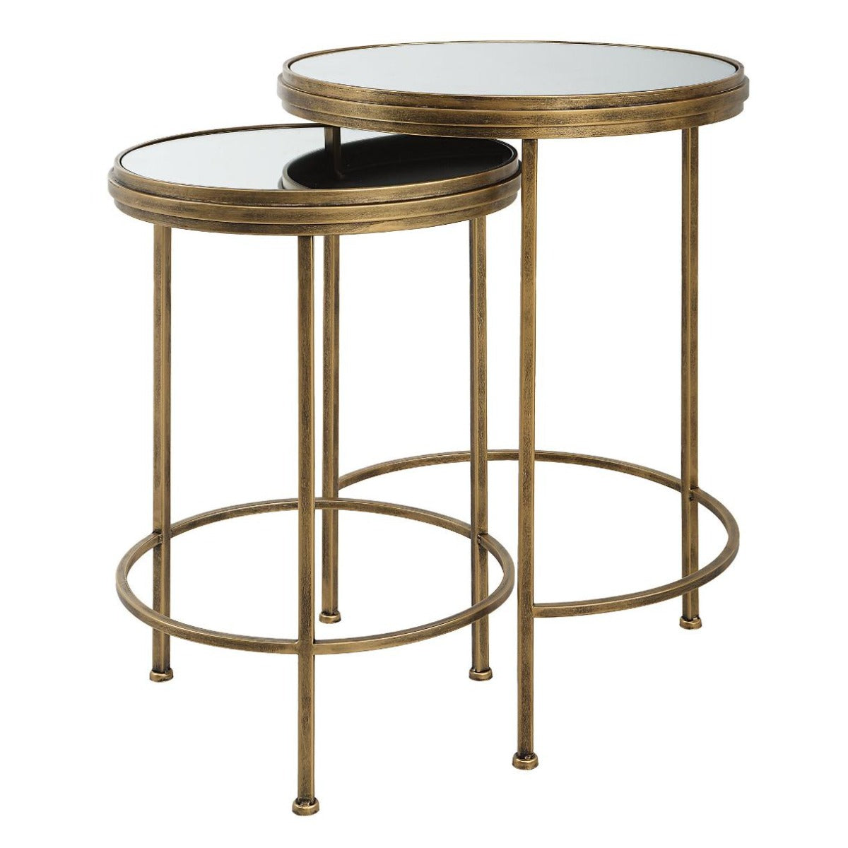 Occular Nesting Side Tables Brushed Gold by Keiichi