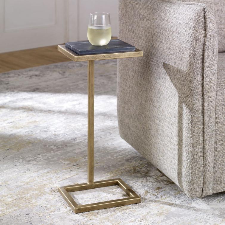 Served Accent Table Marble & Brushed Gold by Keiichi