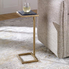Served Accent Table Marble & Brushed Gold by Keiichi