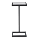 Served Accent Table White Marble & Black by Keiichi