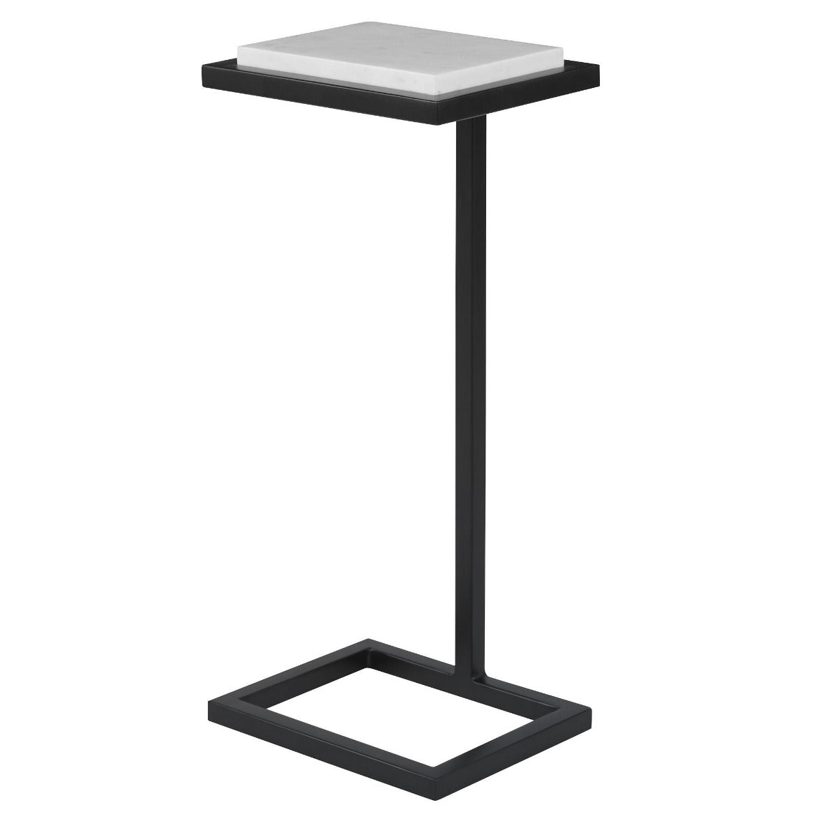 Served Accent Table White Marble & Black by Keiichi