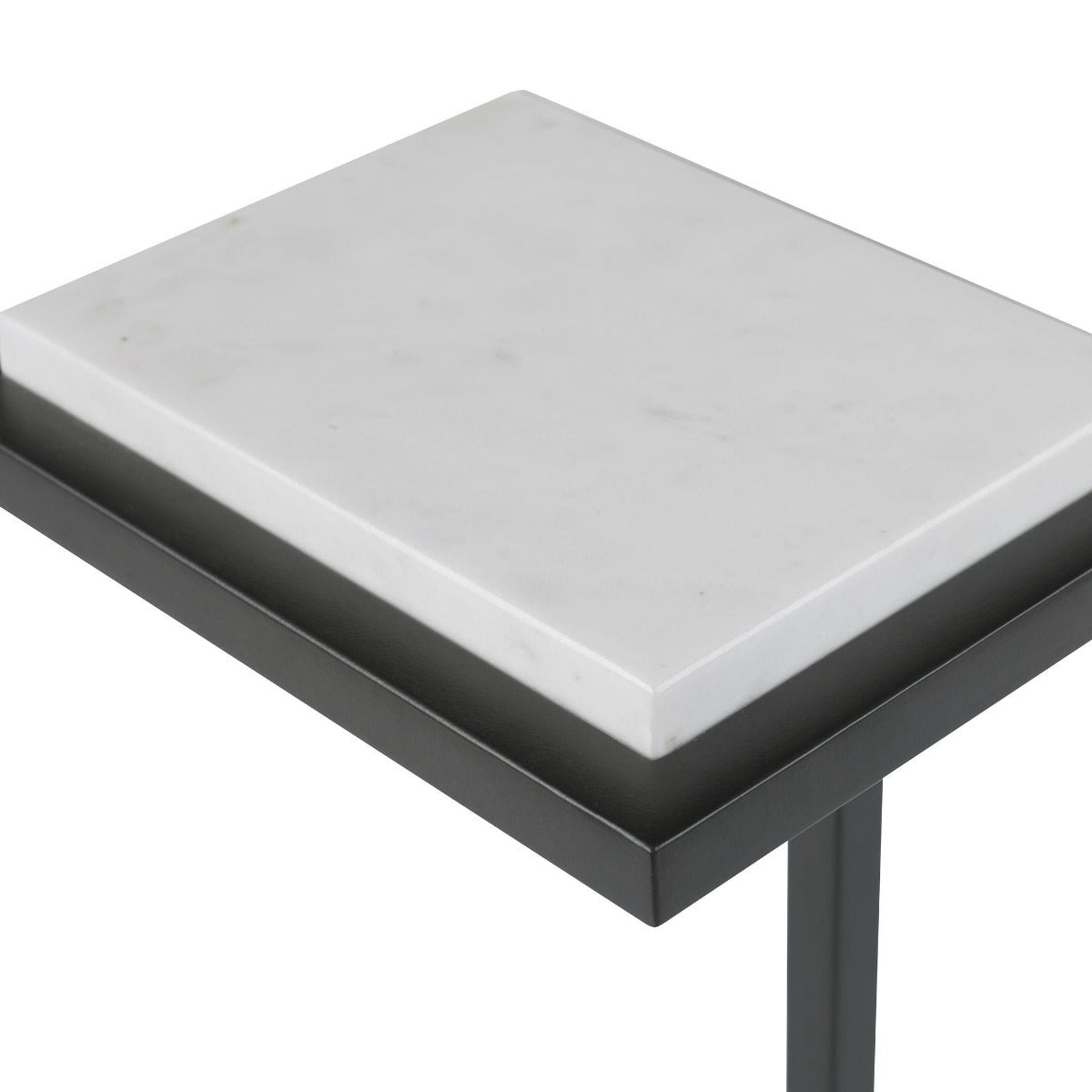 Served Accent Table White Marble & Black by Keiichi