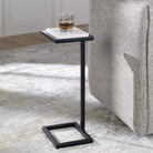 Served Accent Table White Marble & Black by Keiichi