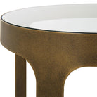 Retro Cutout Side Table Brass & Glass by Keiichi