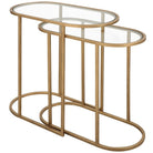 Slide Nesting Side Tables Brass & Glass by Keiichi