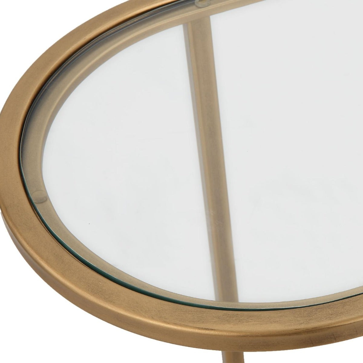 Slide Nesting Side Tables Brass & Glass by Keiichi
