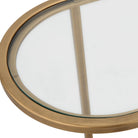 Slide Nesting Side Tables Brass & Glass by Keiichi
