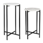 Orla Side Tables White Marble & Black by Keiichi