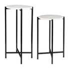 Orla Side Tables White Marble & Black by Keiichi