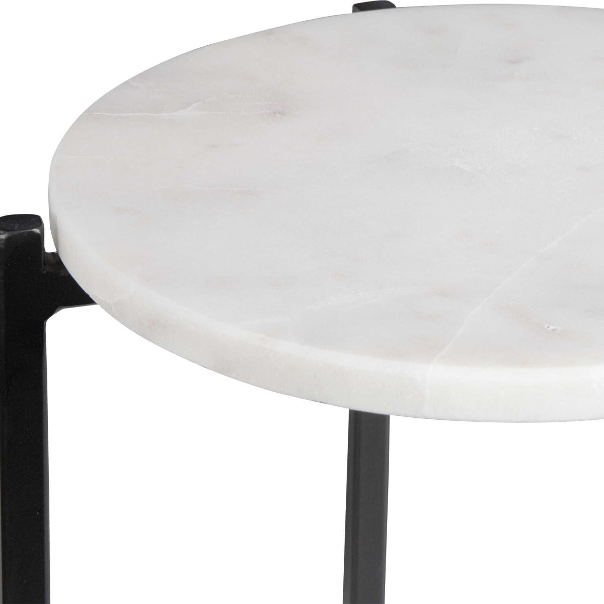 Orla Side Tables White Marble & Black by Keiichi