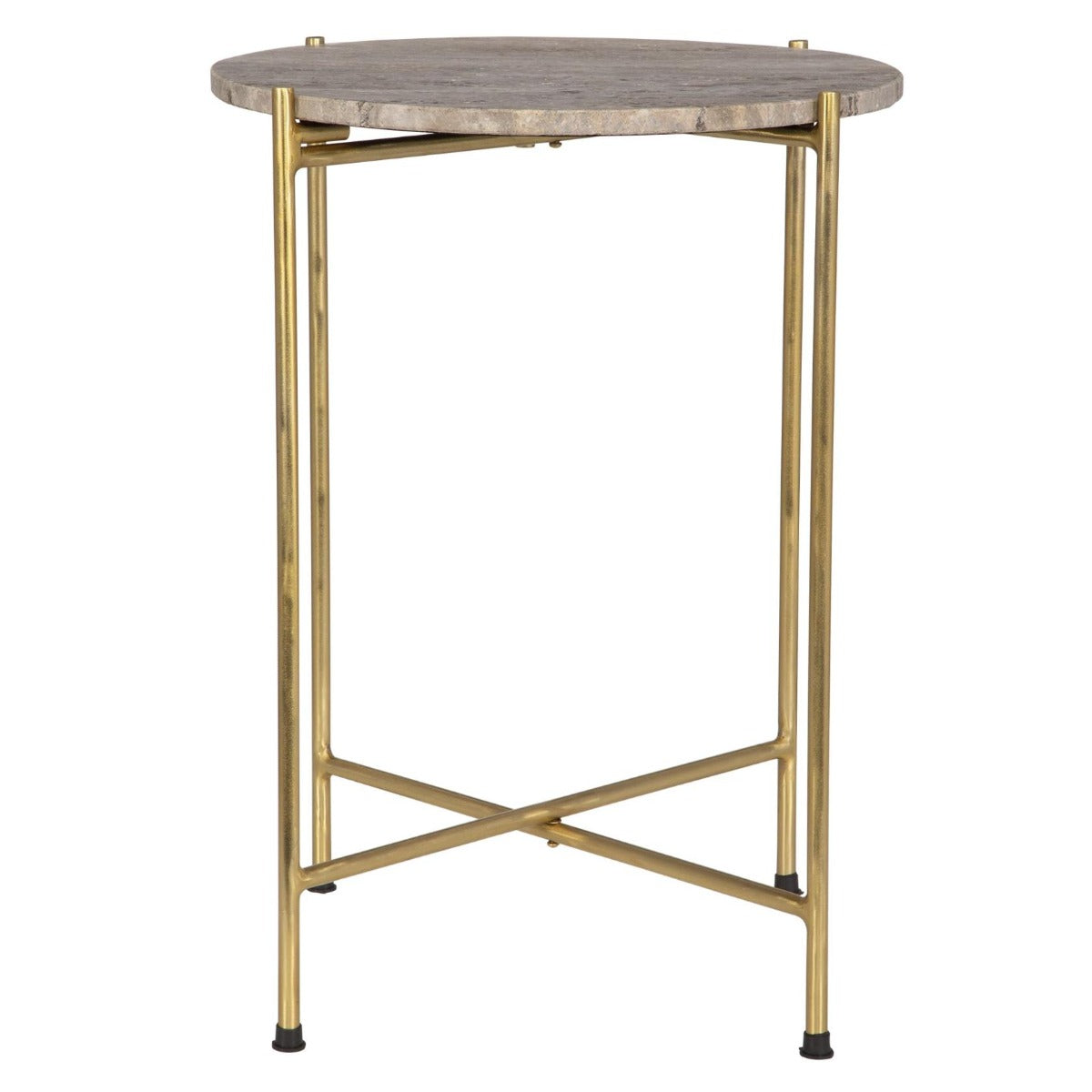 Travertine Top Side Table by Keiichi