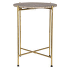Travertine Top Side Table by Keiichi