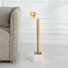 Crisp Drinks Table Marble & Brass by Keiichi