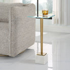 Crisp Drinks Table Marble & Brass by Keiichi