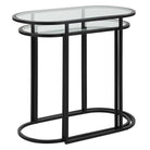 Slide Nesting Side Tables Black and Glass by Keiichi