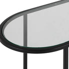 Slide Nesting Side Tables Black and Glass by Keiichi