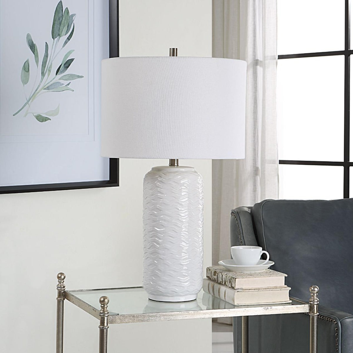 Seaview Table Lamp in White by Keiichi