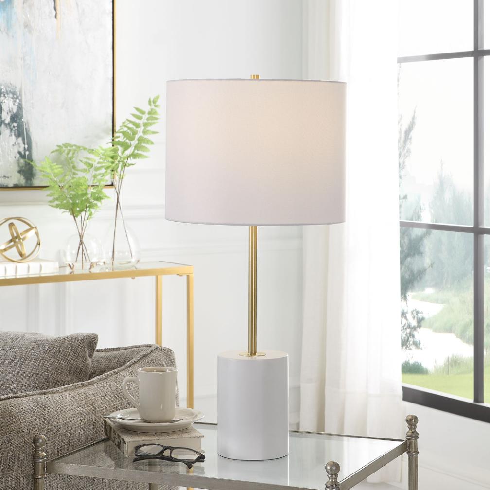 Simplistic Table Lamp in White by Keiichi