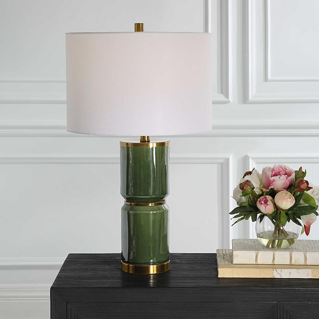 Lilian Table Lamp in Moss Green by Keiichi