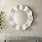 Wave Length Round White Mirror Uttermost