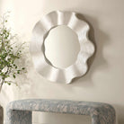 Wave Length Round White Mirror by Uttermost