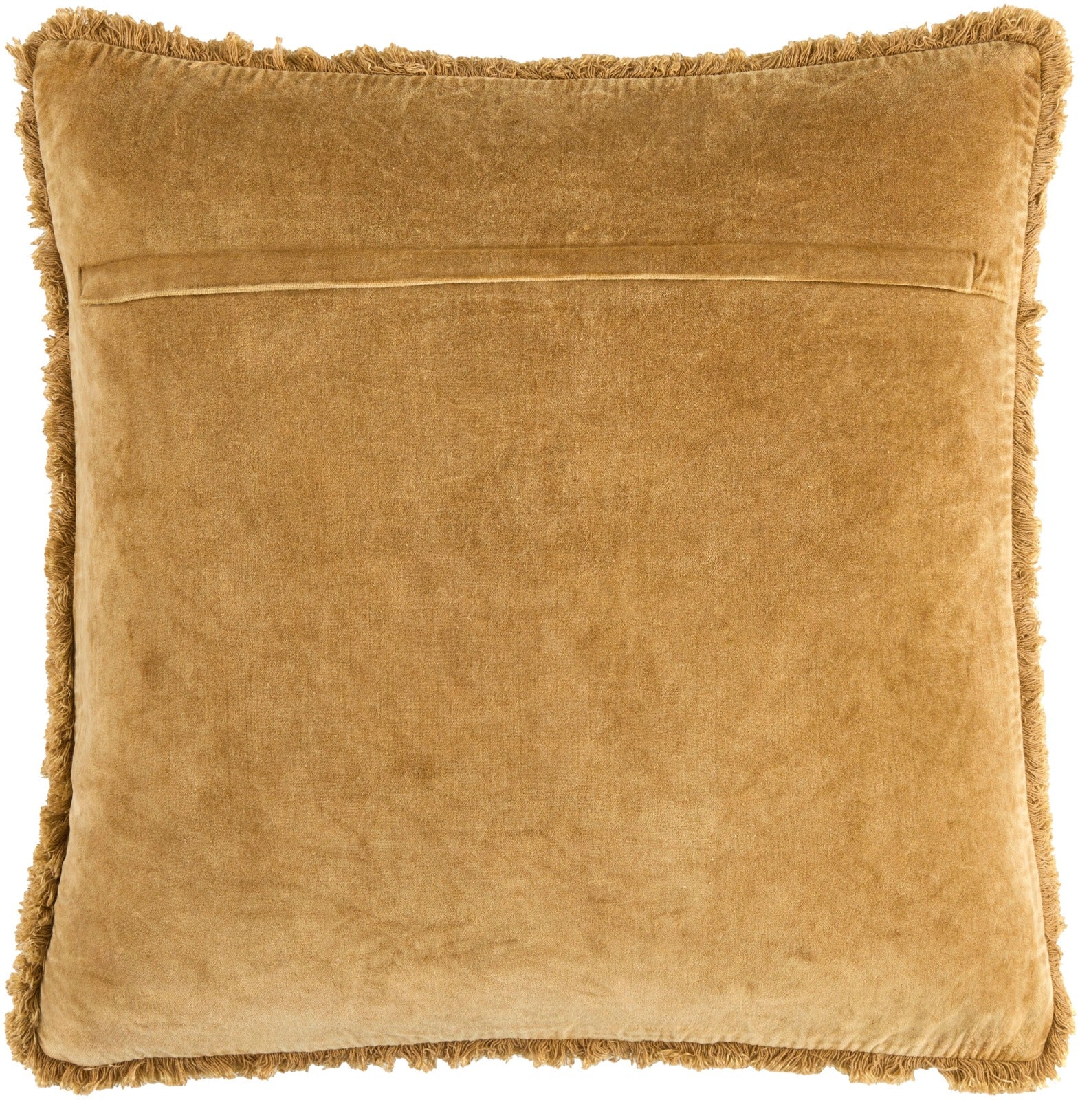 Washed Cotton Velvet Woven Cushion in Ochre by Keiichi