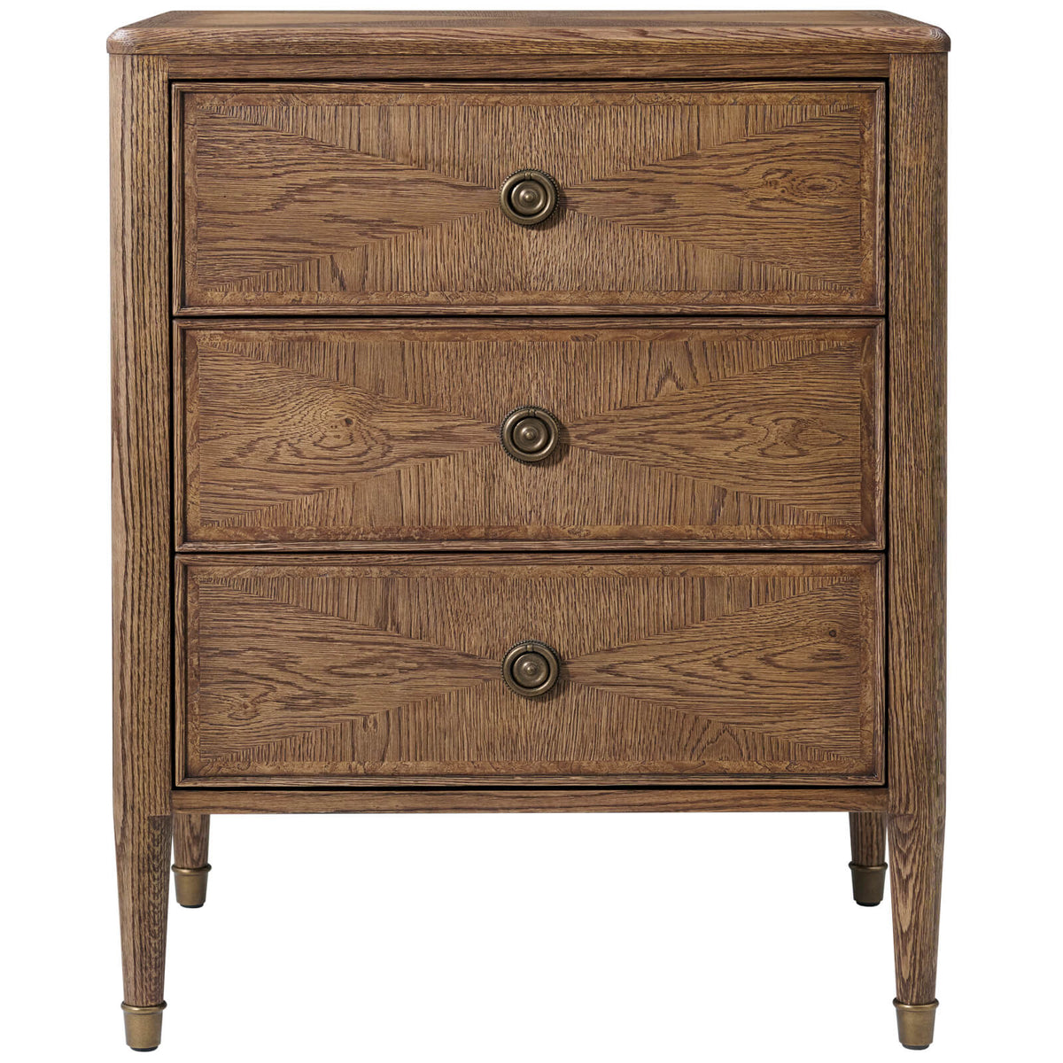 Willow Creek 3-Drawer Bedside Table in Tobacco by Theodore Alexander