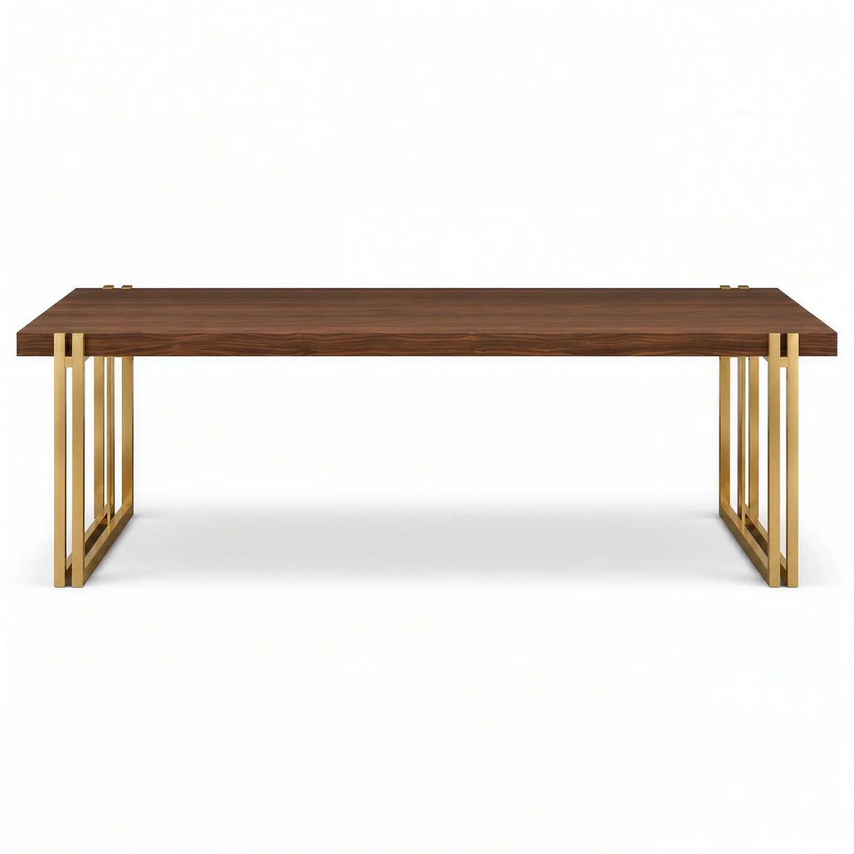 Winchester Walnut Wood & Brass Dining Table Berkeley Designs