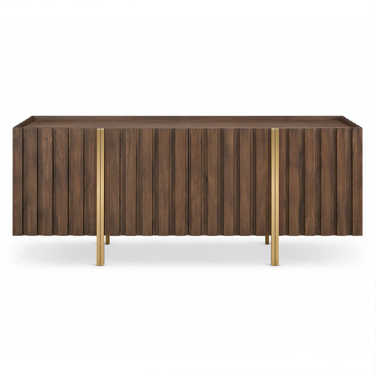 Winchester Brown Walnut Wood & Brass Sideboard Berkeley Designs