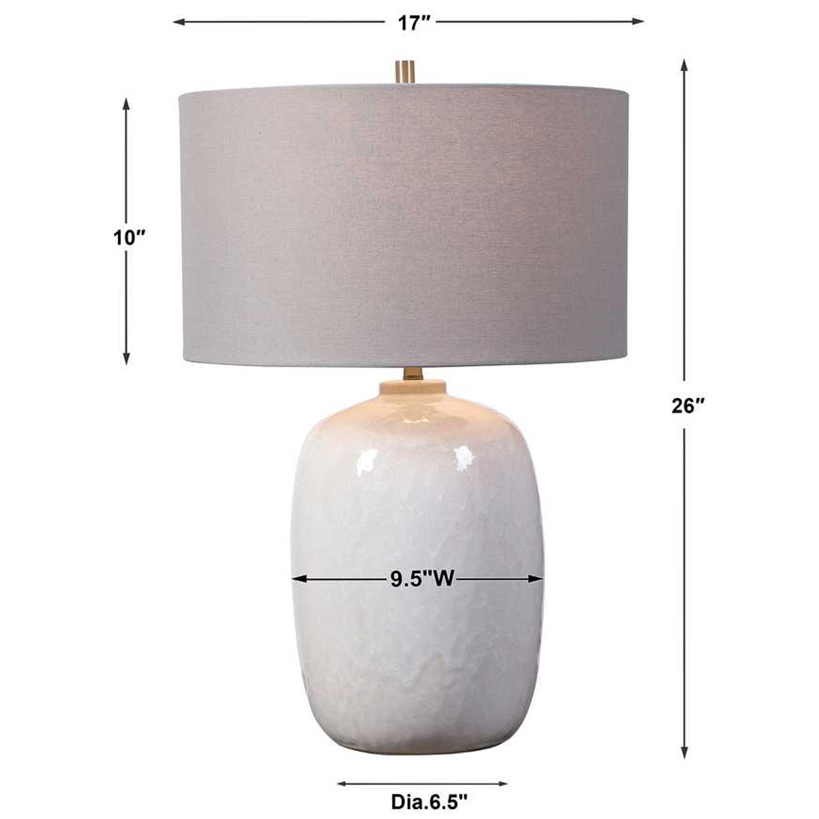 Winterscape White Glaze Table Lamp by Uttermost