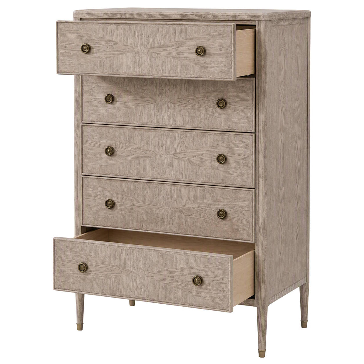 Woodford Tall Chest of Drawers in Riverwash Oak by Theodore Alexander