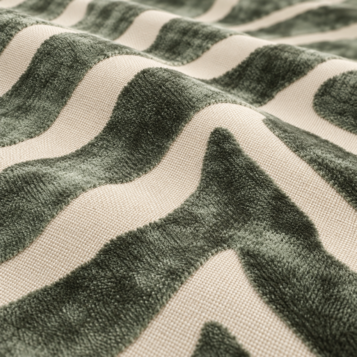 Zebedeedodah Zebra Velvet Cushion 43cm -  Sage Malini